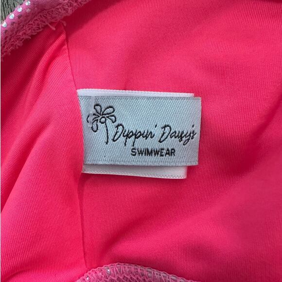 Dippin Daisy Metallic Pink Bandeau Bikini Swim Top Women’s Medium - Picture 7 of 11